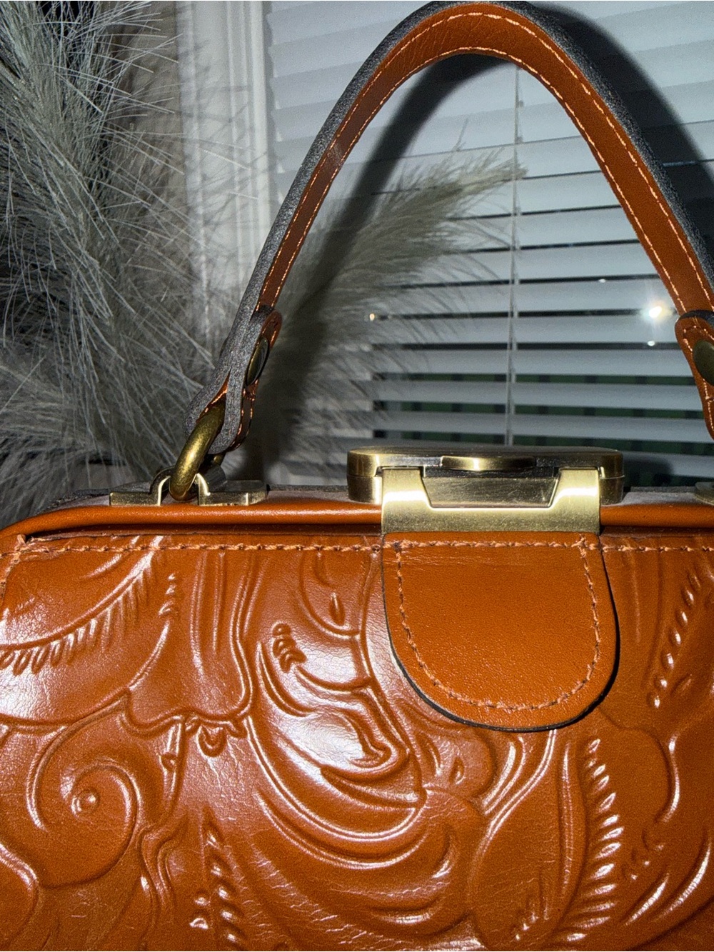 Patricia Nash Gracchi Leather Frame Satchel - Picture 5 of 9